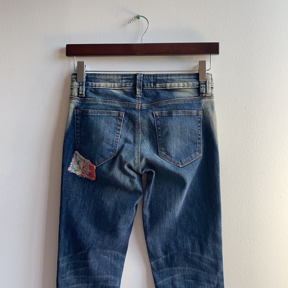 Free People Artisan Delux Patch Boho Jeans Sz 24 - Picture 5 of 11